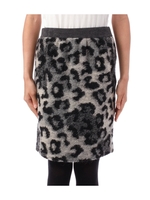 モヘヤ混ヒョウ柄スカート/ブラック(019)