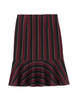 裾ペプラムストライプスカート/ダークグリーン(323)