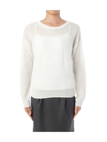 麻レーヨンミドルゲージニット/ライトグレー(011)