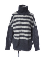 Border turtle knit/GRAY