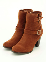 【ILIMA】ヒールエンジニアショートブーツ/キャメルスエード