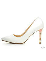 デザインヒールパンプス/BLUE