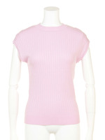 ワイドリブボトルネックニット/ライトグレー