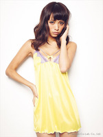 Colorful Satinベビードール/レモン