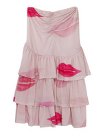 lip print bearone-piece/pink