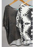 【AULA AILA by the sea】トライバルウォッシュアウトTOP/カーキ