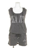 【カタログ掲載】ウラケ抜染ショートオールインワン/ネイビー