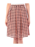 スクエア柄プリーツスカート/オレンジ系(168)