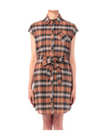 タータンチェックシャツワンピース/ブラウン系(243)