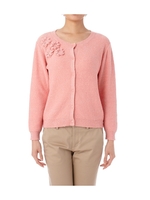 ブークレフラワーラメニットカーディガン/ベージュ系(052)