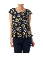 花柄ぺプラムブラウス/ホワイト(103)