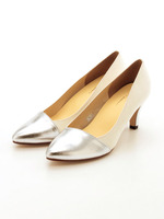配色パンプス/ベージュ