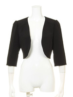 JUSGLITTY Luxe ノーカラーボレロジャケット/ブラック