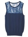 PJ/レースニットタンク/ネイビー