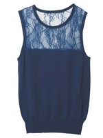 PJ/レースニットタンク/ネイビー