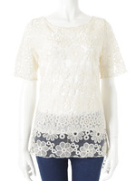 【ECURY】スカラレースブラウス/ホワイト