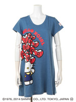 【HELLO KITTY】FLARED DRESS/BLUE