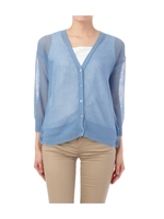 コットンツイストカーディガンニット/ブルー系(092)