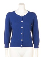 マルチビジューボタンカーデ/グレイッシュピンク