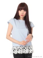 レースヘムチュニックPO/ネイビー