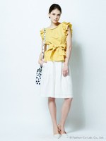 ヴィヨンフリルブラウス/イエロー