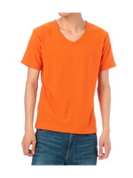 市松チェック織り柄カットソー/オレンジ系(068)