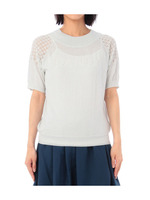 千鳥格子ラメ入りロゴニット/ベージュ系(050)