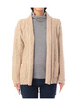 編み地切り替えニットカーディガン/ベージュ系(052)