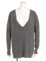 【Sov.】STRASSラメ 深Vチュニック/シルバー