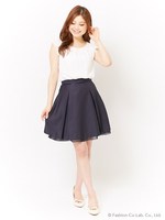 【美人百花6月号掲載】ボックスプリーツスカート/ベージュ
