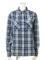 インディゴ チェック シャツ/柄BLU