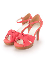 スウェード調ツイストリボンサンダル/ピンク系(073)