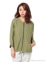 タイプライターノーカラーブルゾン/カーキ