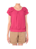 タックフリル袖ジョーゼットブラウス/ベージュ系(050)