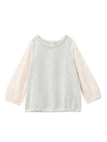 ビジュー使いレース切り替えカットソー/ベビーピンク(271)