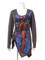 ユニオンプリントスピンドルロンT/チャコールグレー