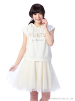 【LIZLISA】パーカードッキングワンピース/ホワイト