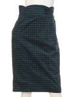 ギンガムペンシルスカート/グリーン