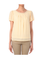 シフォンジャージミックス半袖プルオーバー/イエロー系(030)