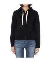 ダンボールニット調ジップパーカ/ブラック(019)