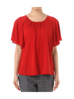 フレア袖タックドレーププルオーバー/ホワイト(001)