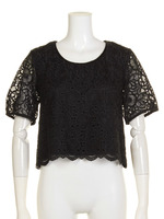 レースチュニック/ブラック