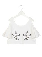 LOVEサイン肩出しT/ホワイト