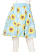 Summerフラワースカート/グリーンギンガム