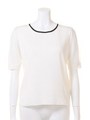 【FEMININE】シアースリーブニットTOPS/ホワイト