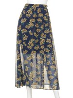 ｌｅａｆ柄フロントオープンシアーＳＫ/NAVY