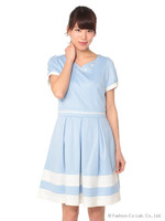 ウエストレース配色ポンチOP/Sベージュ