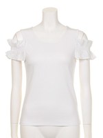 オフショルシャーリングトップス/WH