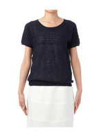 ケーブル切り替えリネンニット/グリーン(022)