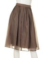 シャイニーカラーミモレスカート/ブラウン